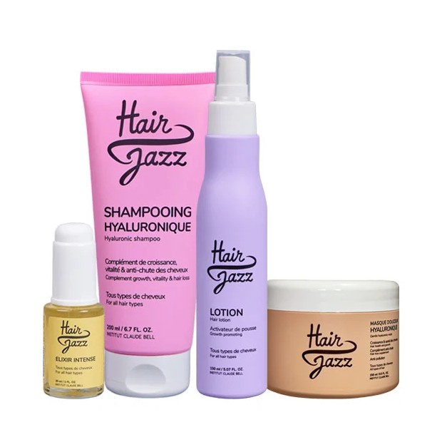 Setul HAIR JAZZ: șampon, loțiune, mască și ser - accelerează creșterea parului (pentru părul uscat și deteriorat)