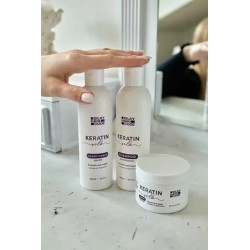 BLACK FRIDAY! KERATIN SILK set cu efect intens reparator: șampon, balsam și mască + CADOU!