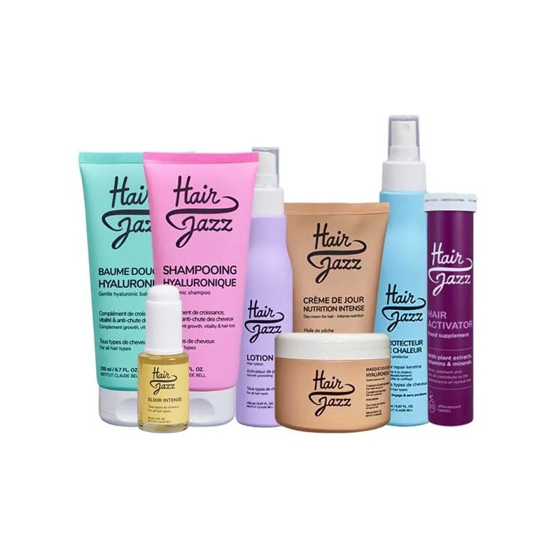 Setul complet Hair Jazz: șampon, loțiune, mască, vitaminele, serul, cremă, soluția de protecție termică și balsamul