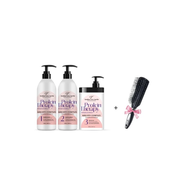 SET PROTEIN THERAPY DE DIMENSIUNI EXCEPTIONALE: șampon, balsam, mască (3 x 1000g) + CADOU!