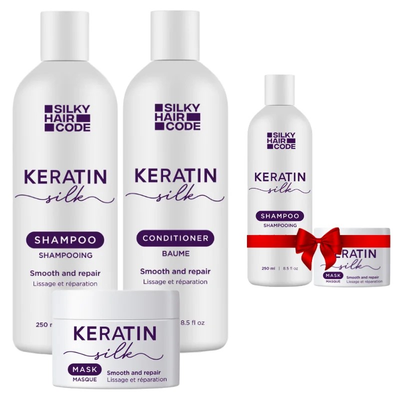 KERATIN SILK  șampon, balsam și mască + șampon și mască