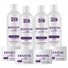 KERATIN SILK set cu efect intens reparator pentru structura părului deteriorat - 2xșampon, 2xbalsam, 4xmască