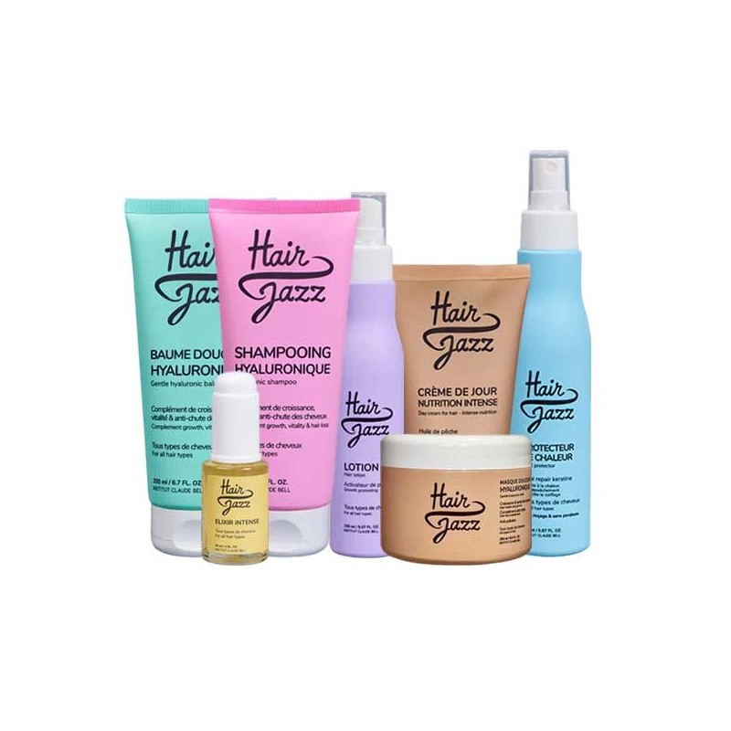 Setul complet Hair Jazz: șampon, loțiune, mască, serul, cremă, soluția de protecție termică și balsamul